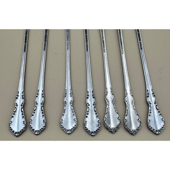 7 Oneida Mansion Hall COCKTAIL SEAFOOD FORKS Distinction Deluxe Stainless - Picture 5 of 6